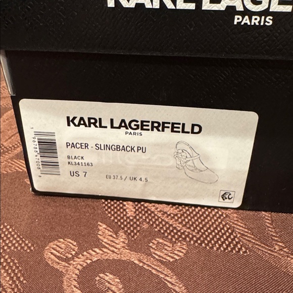 Karl Lagerfeld Elegant Black Slingback Heels. Ladies Size 7 - Picture 14 of 15